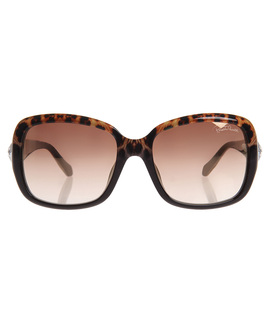Brown leopard print mirror sunglasses Sale - Roberto Cavalli
