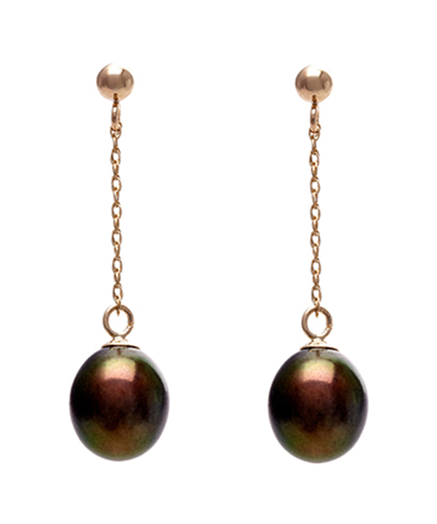 0.7cm black pearl & 9ct gold earrings Sale - Windsor Pearl