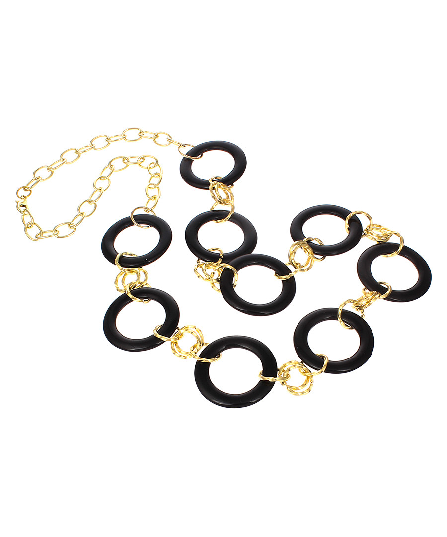 18ct gold-plated black onyx necklace Sale - liv oliver