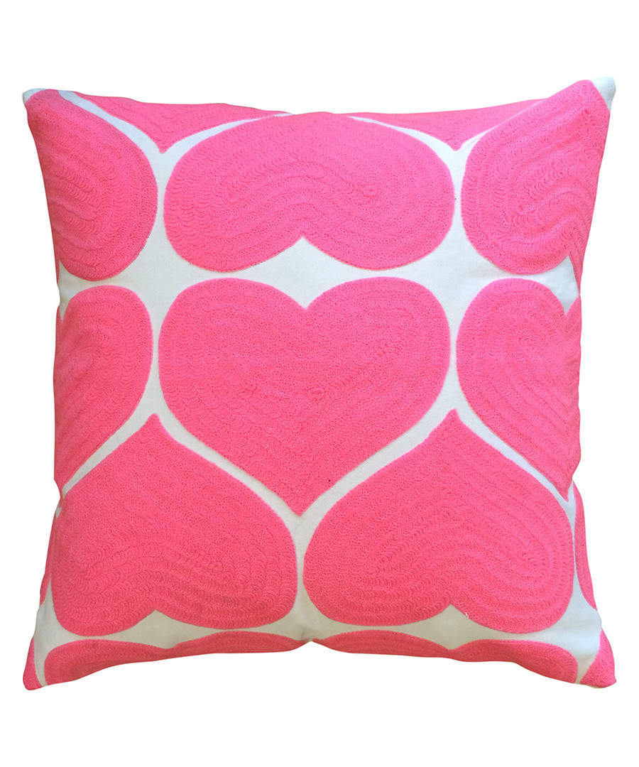 Hearts pink cotton cushion Sale - bombay duck