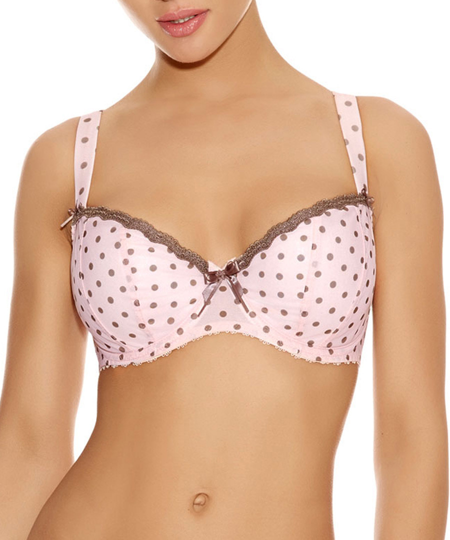 Patsy pink polka dot half cup bra Sale - freya