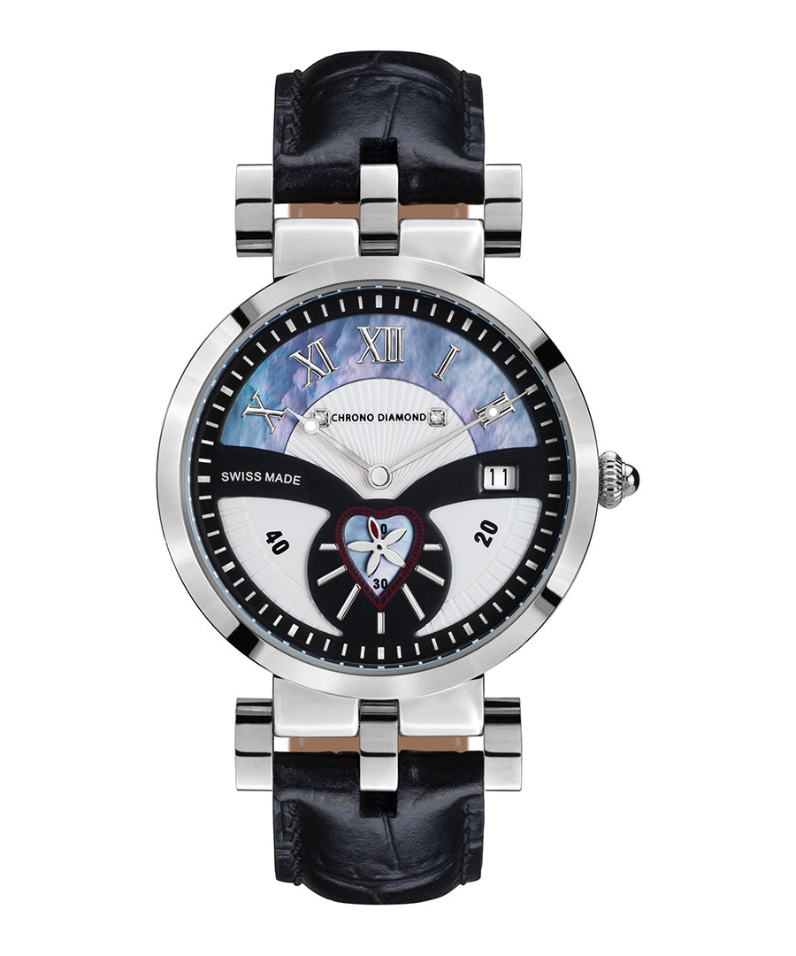 Feronia steel & diamond half-dial watch Sale - chrono diamonds