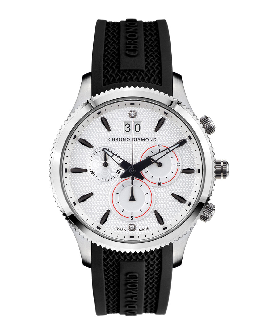 Okeanos silver-tone & black strap watch Sale - chrono diamond