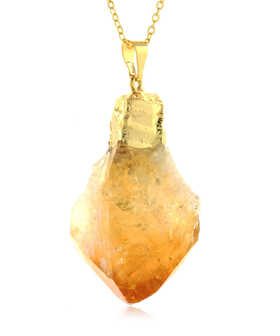 14k gold-plated citrine necklace Sale - fleur envy gaia