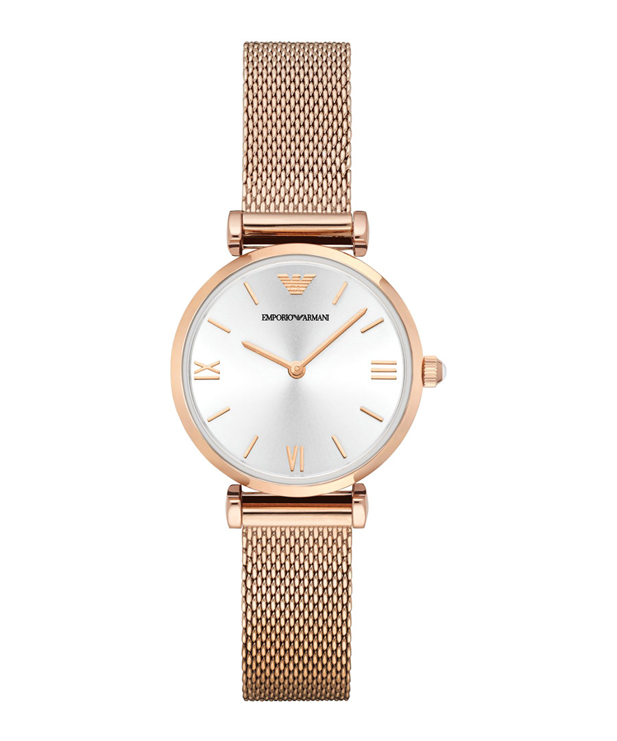Rose gold-tone mesh bracelet watch Sale - Emporio Armani