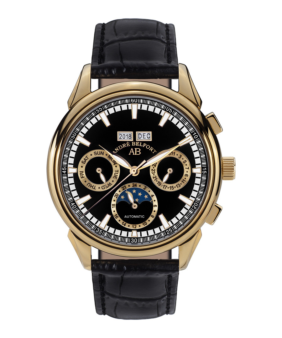 Ambassadeur gold-tone & leather watch Sale - andre belfort