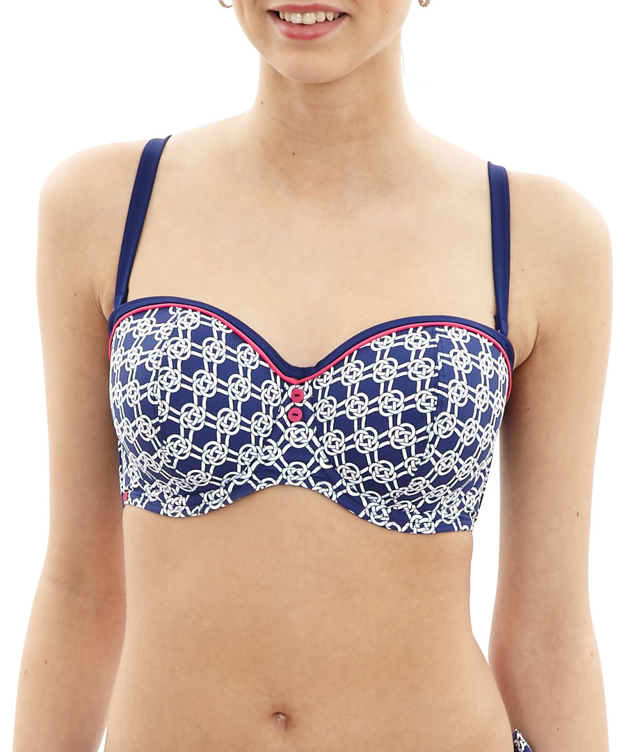 Lucille sailor print bandeau bikini top Sale - Cleo Swimwear