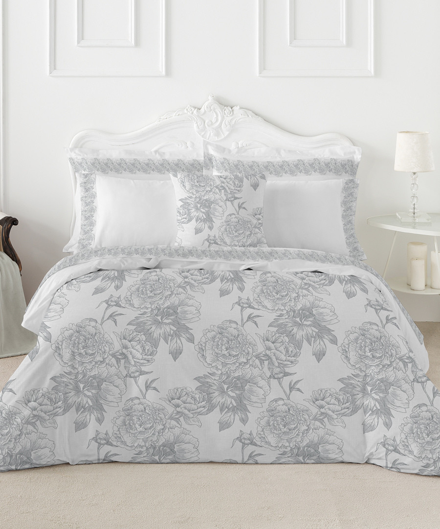 Guiomar king grey cotton duvet set Sale - pure elegance