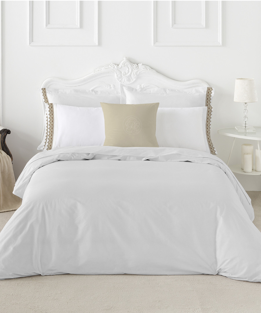 Izora double white cotton duvet set Sale - pure elegance