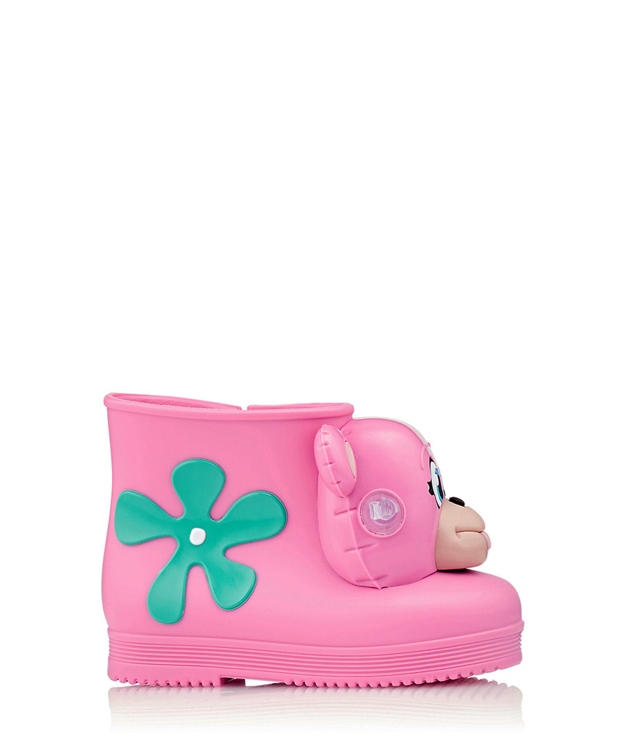 Girl's Monkey pink & aqua green boots Sale - Melissa + Jeremy Scott