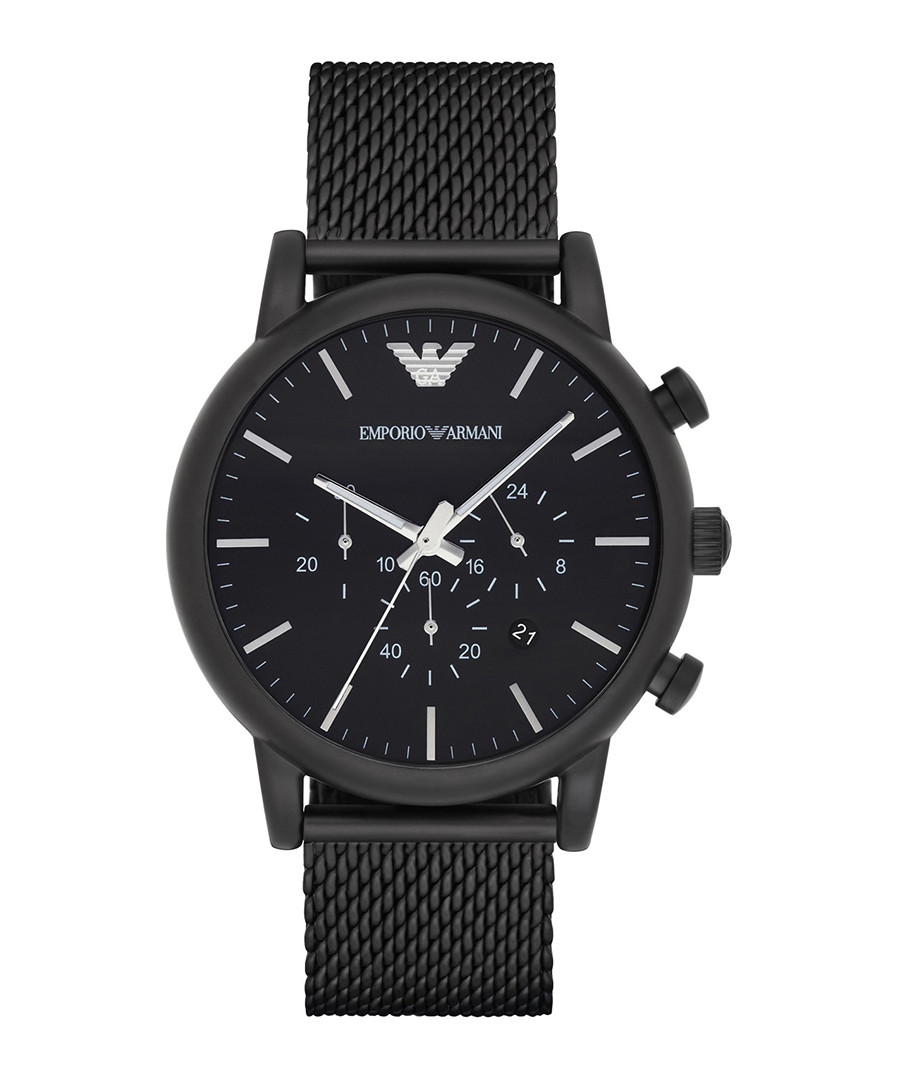 Black stainless steel mesh watch Sale - emporio armani
