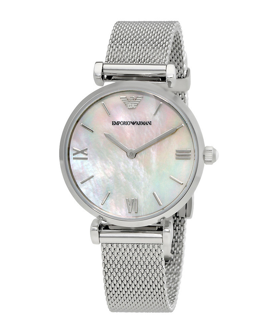 Silver-tone & mother of pearl watch Sale - emporio armani