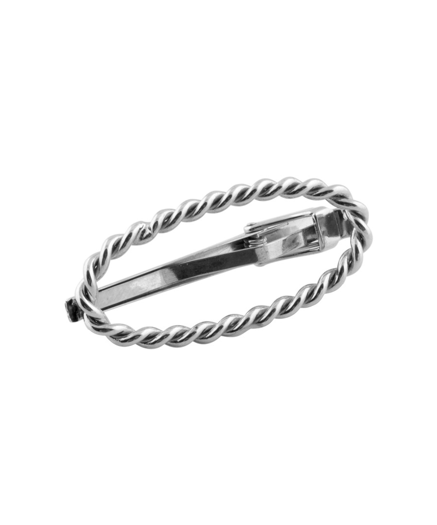 Twisted Wire silver-tone oval tie clip Sale - Tateossian London