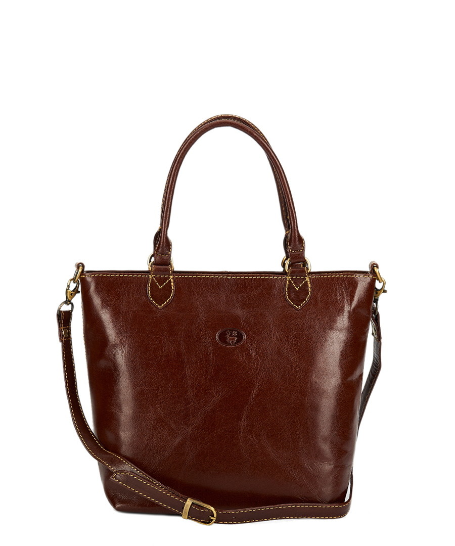 Oxblood & gold-tone leather shopper Sale - lloyd baker