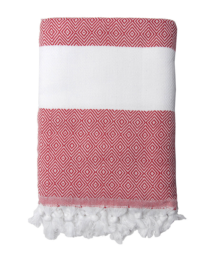 Courchevel red pure cotton fouta towel Sale - FEBRONIE
