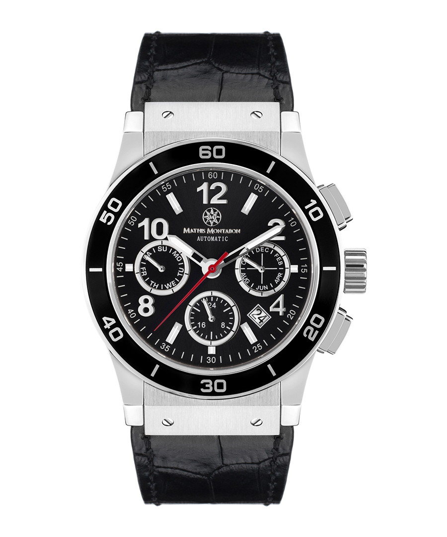 Noblesse black moc-croc leather watch Sale - mathis montabon