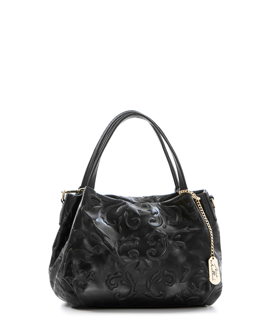 Black embossed leather grab bag Sale - anna morellini