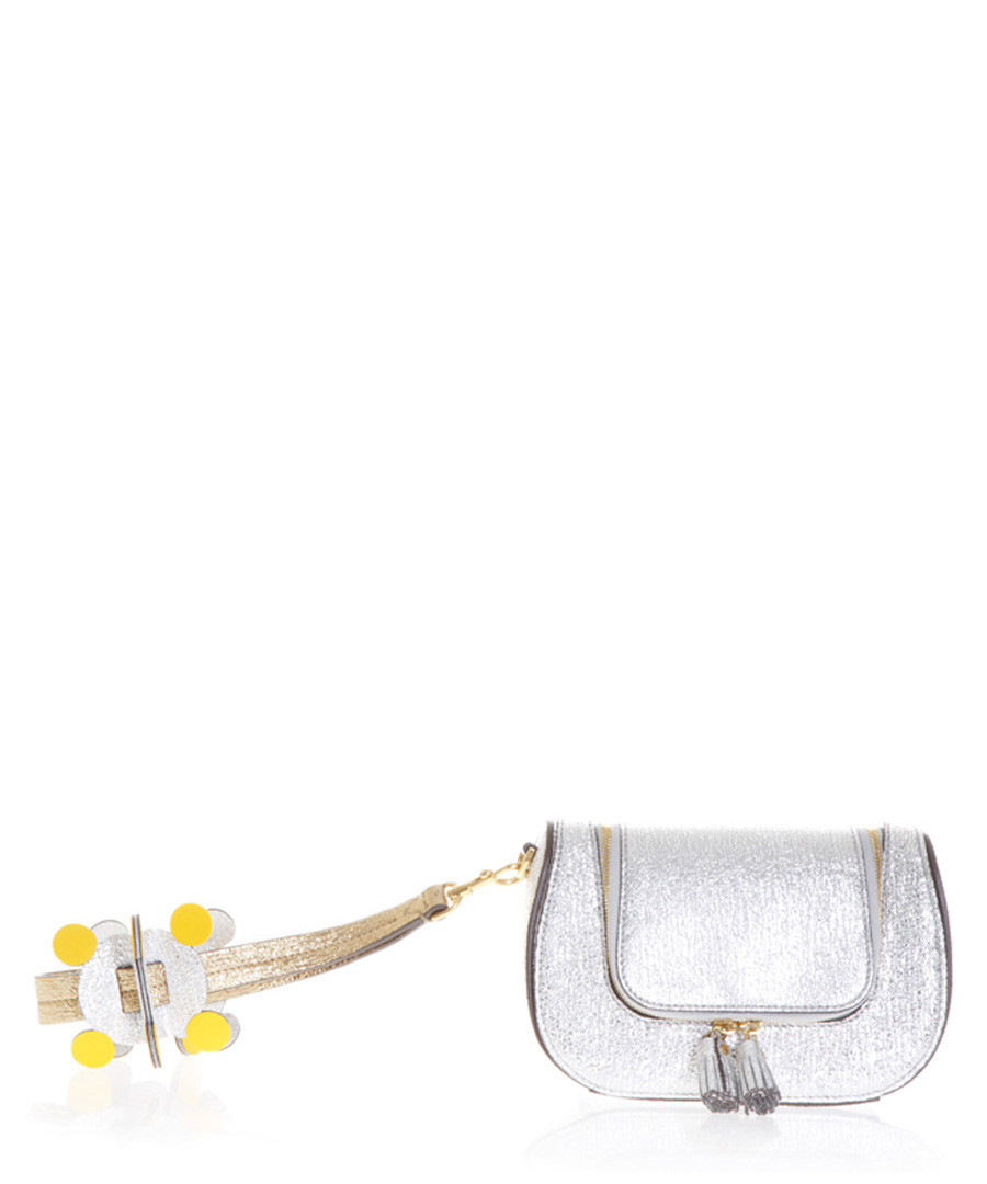 Circulus silver-tone leather clutch bag Sale - anya hindmarch