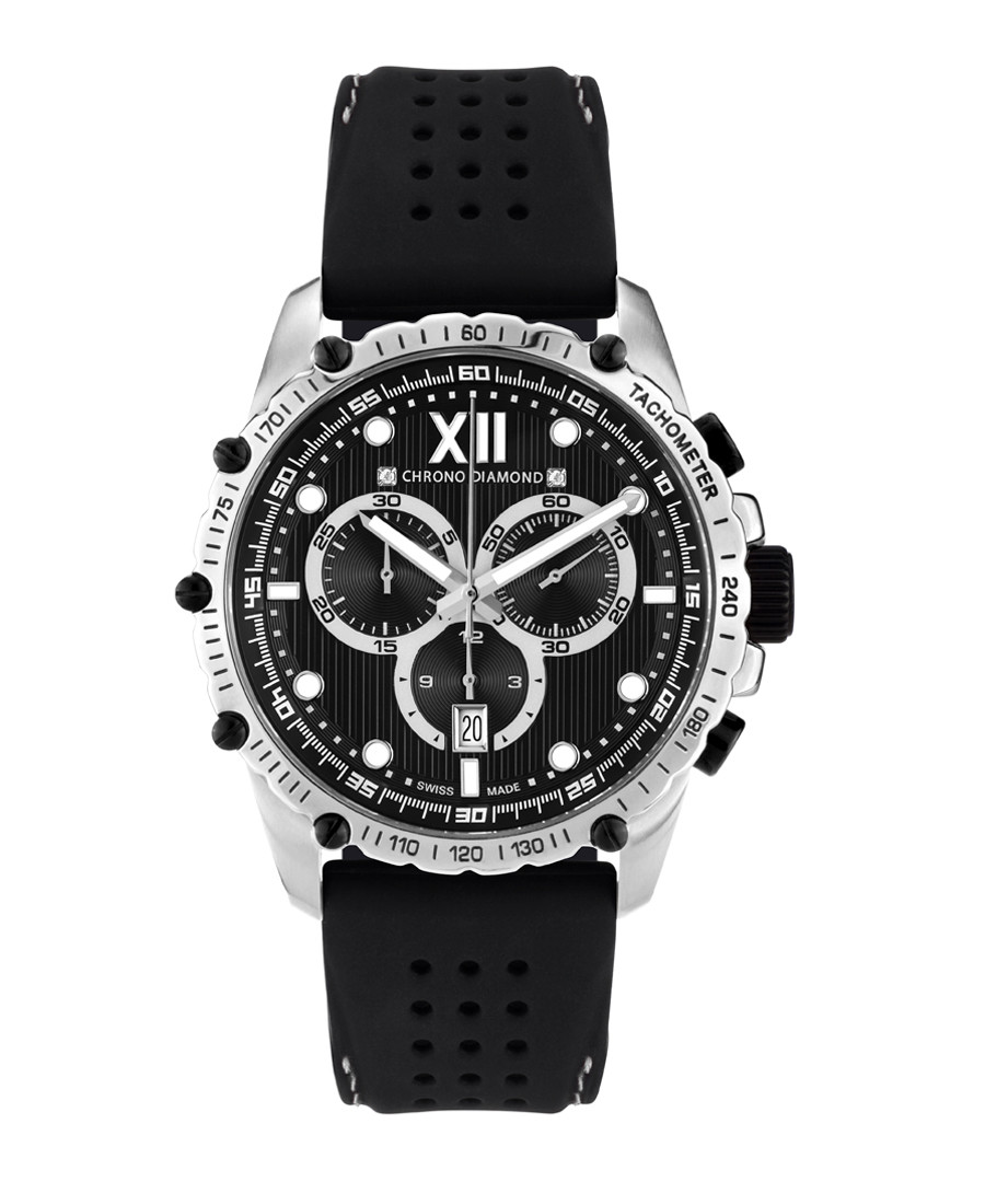 Neelos silver-tone diamond watch Sale - chrono diamond