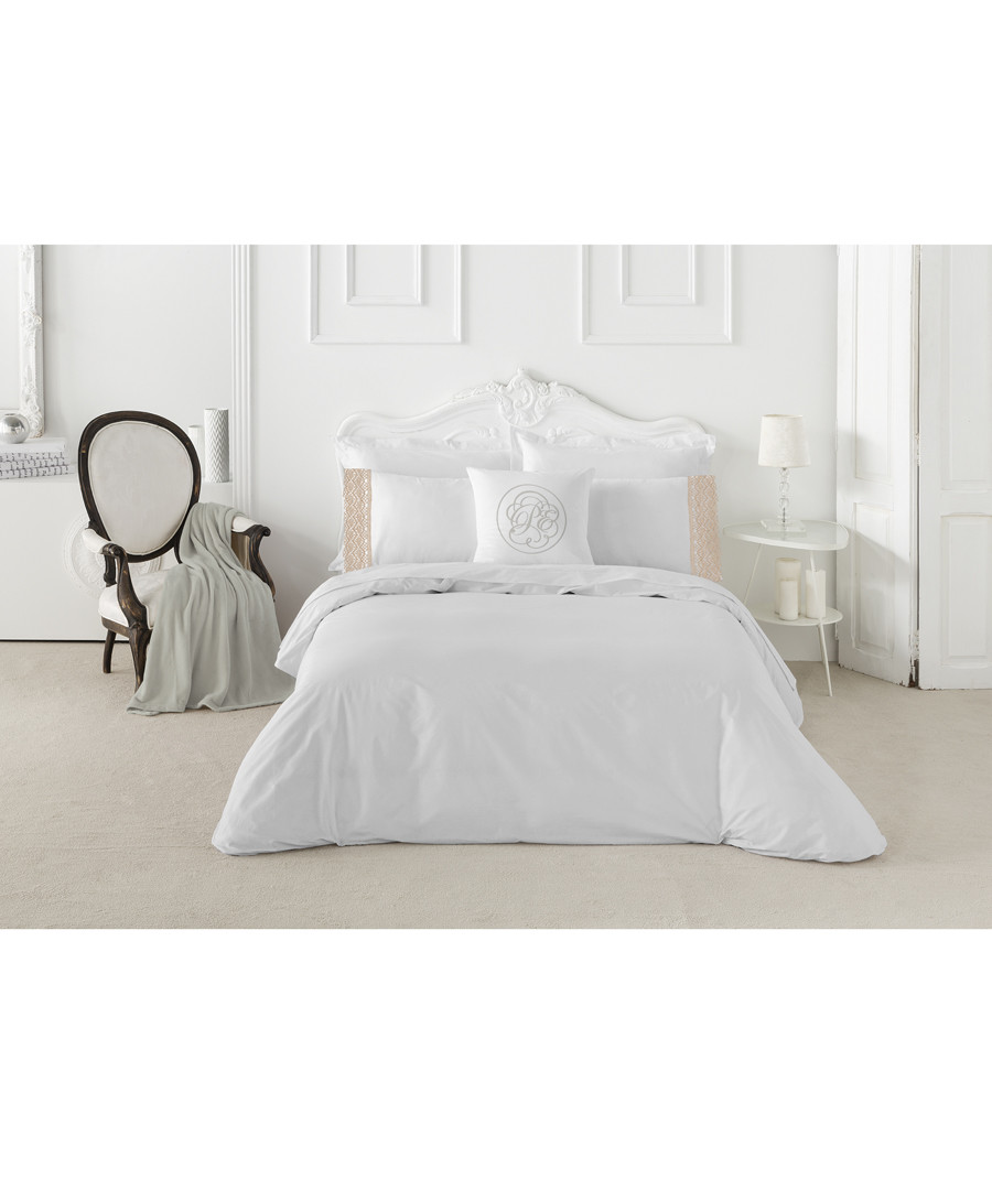 Mariola single white cotton duvet set Sale - pure elegance