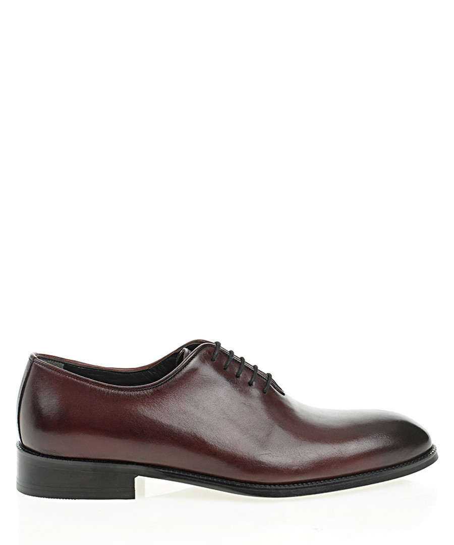 Claret red leather Derby shoes Sale - Bramosia