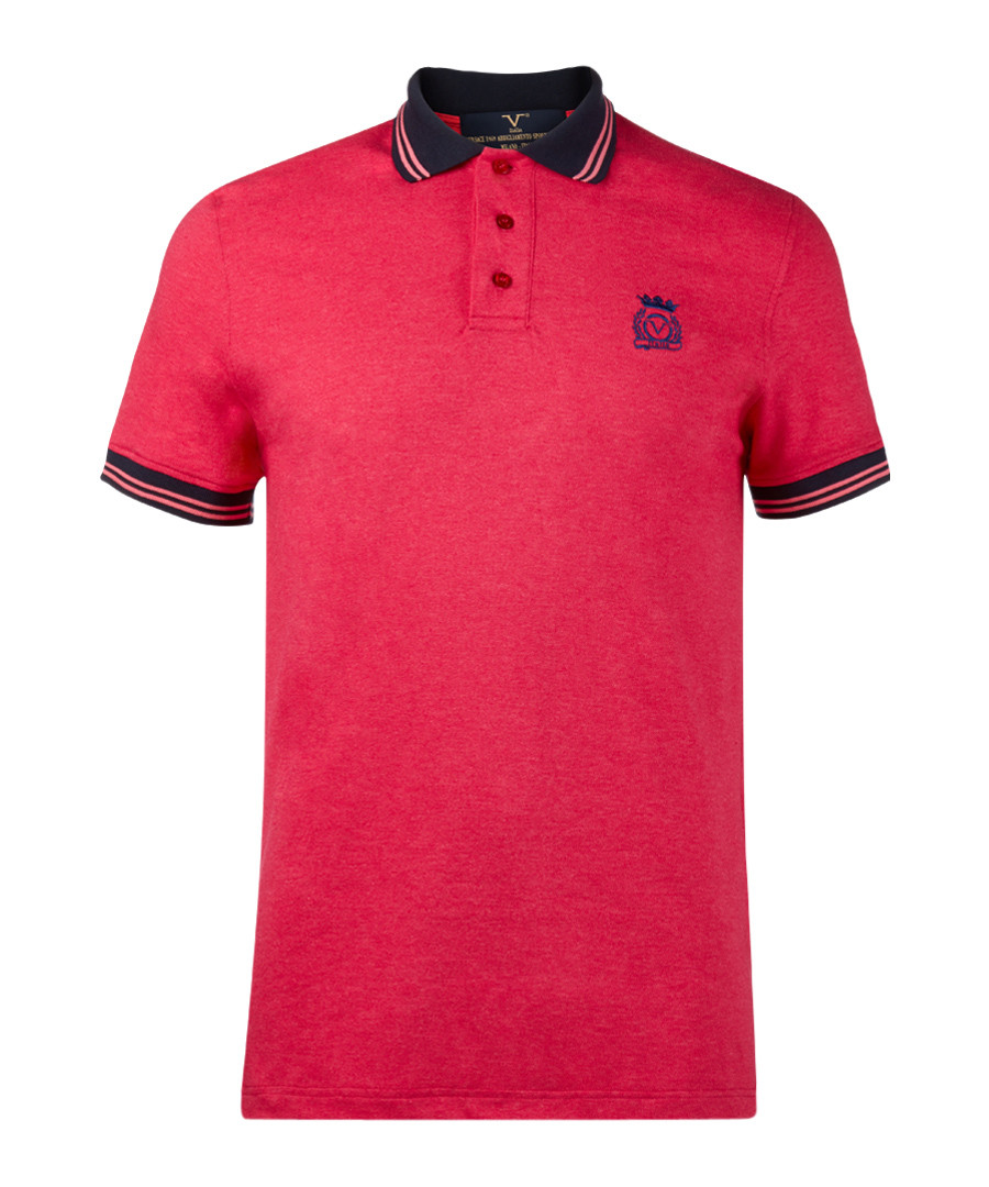 Coral & fuchsia pure cotton polo shirt Sale - VERSACE 1969 ABBIGLIAMENTO SPORTIVO SRL