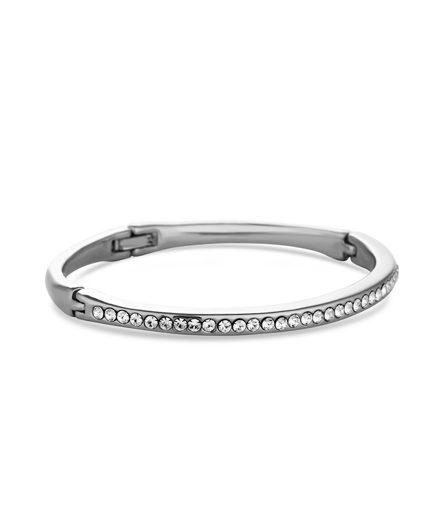 Crystal 14ct white gold-plated bangle Sale - diamond style