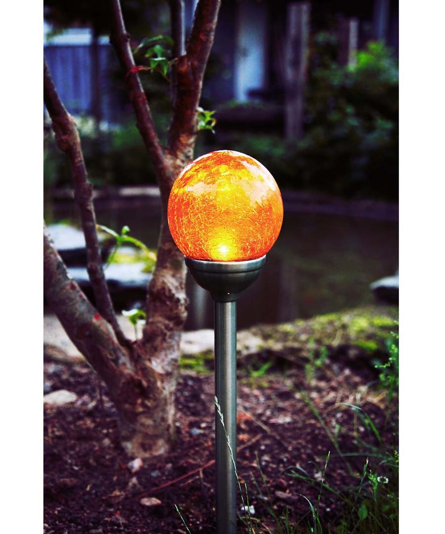 amber glass Solar path light 12cm Sale - solar lighting