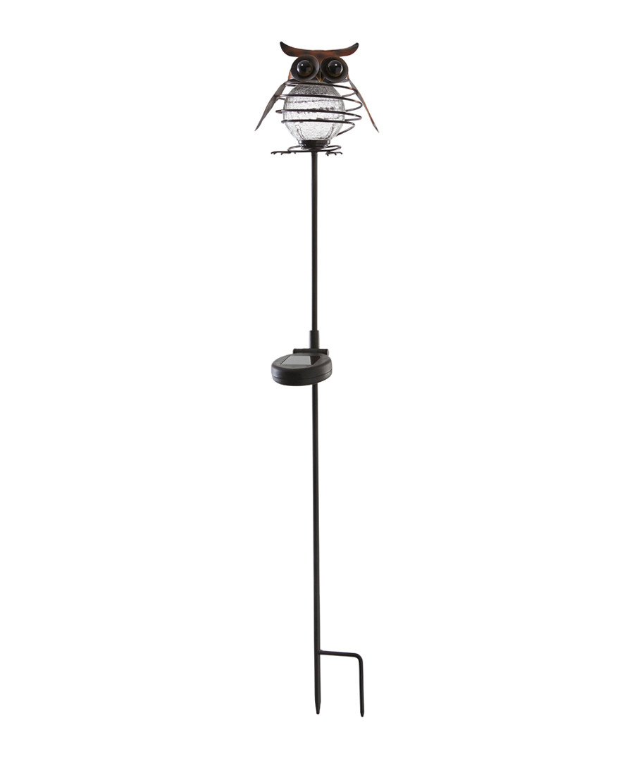 Sicily metal owl & glass bauble 80cm Sale - solar lighting