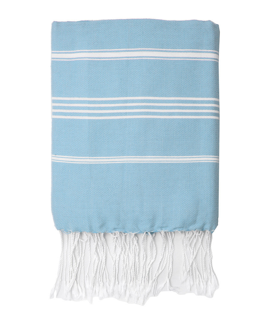 Mykonos pale blue cotton fouta towel Sale - FEBRONIE