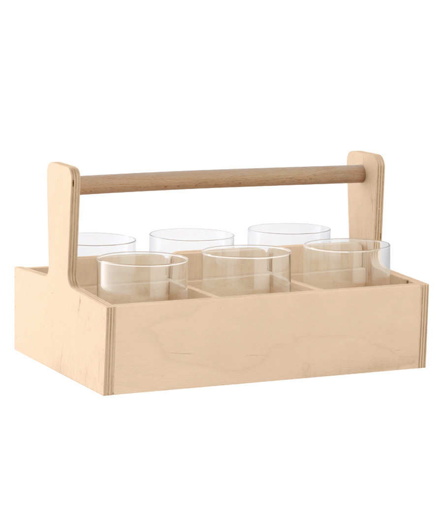 6pc Nomad glass & birch tumbler set Sale - lsa