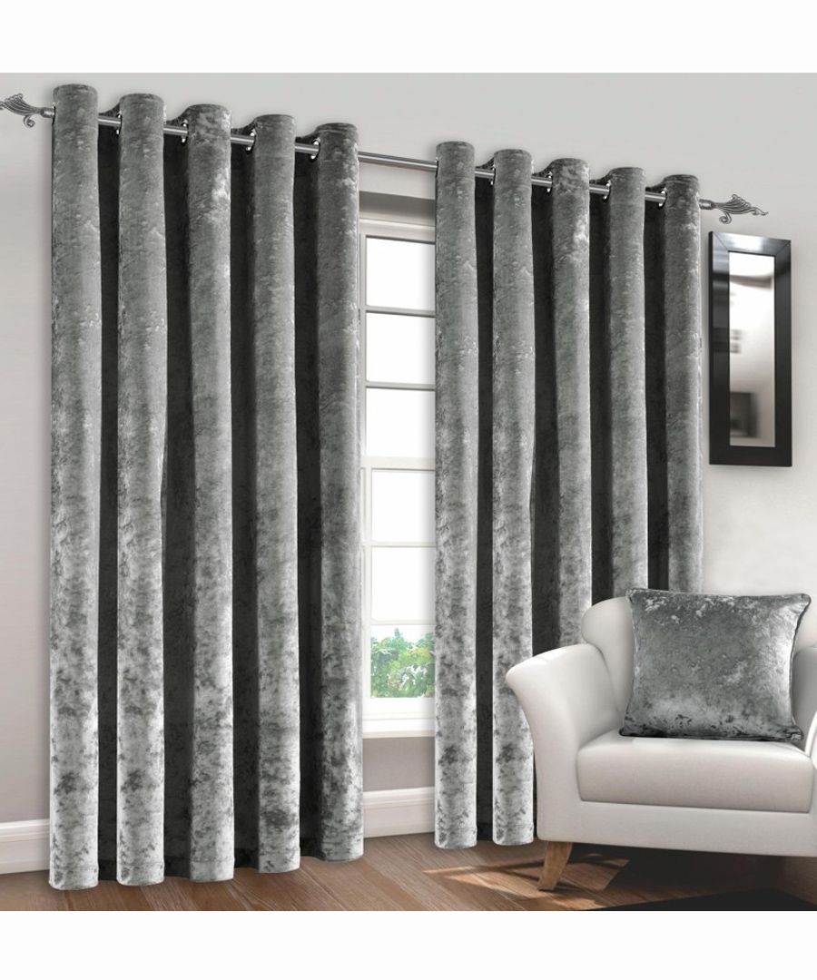 Discount Silver crushed velvet curtains 72" SECRETSALES