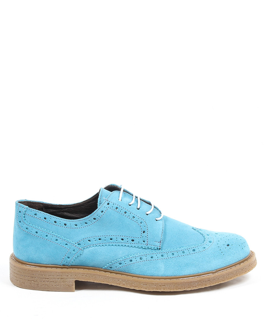 Blue suede perforated brogues Sale - v italia by versace 1969 abbigliamento sportivo srl milano italia