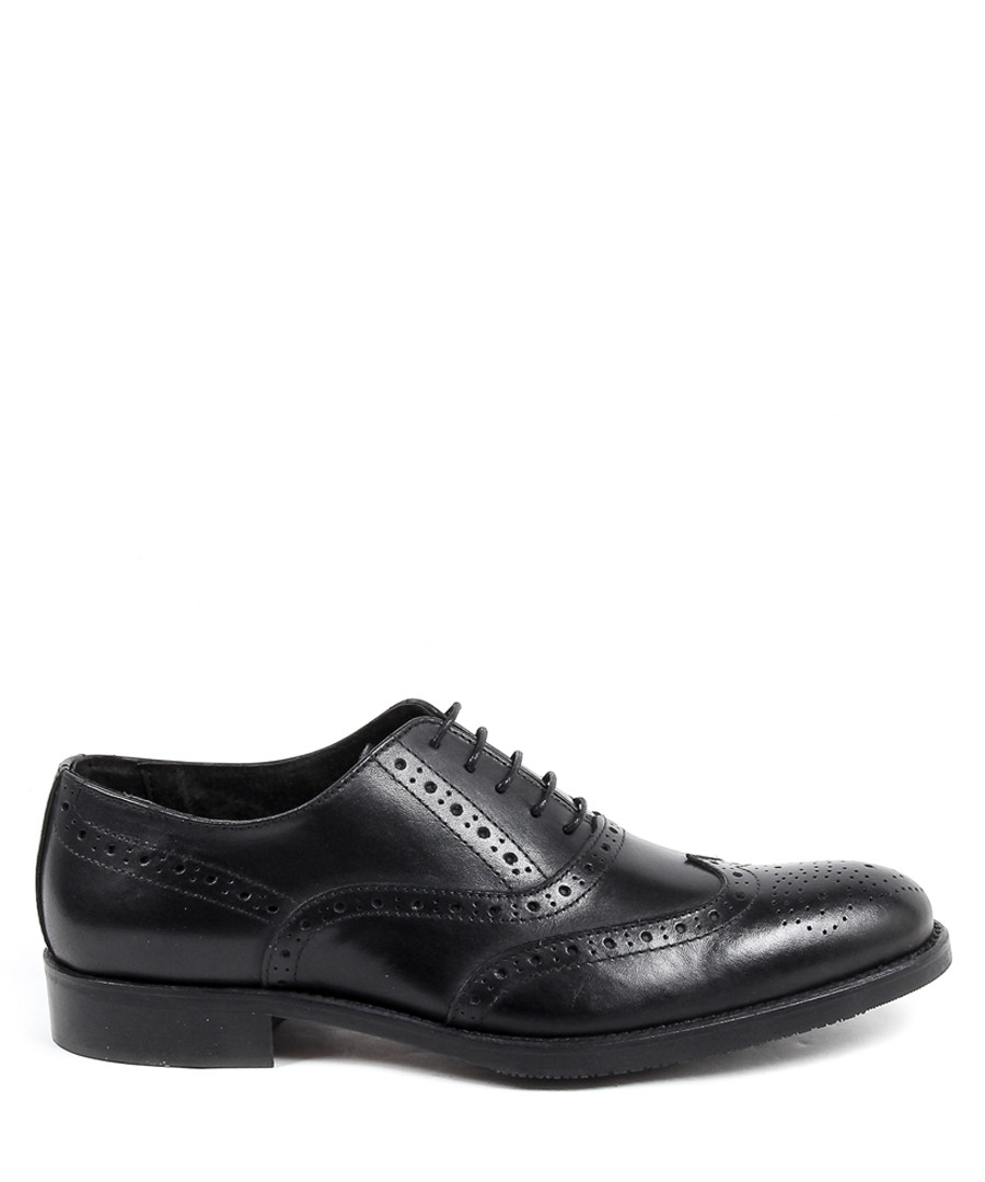 Black leather perforated brogues Sale - Versace 1969 abbigliamento sportivo