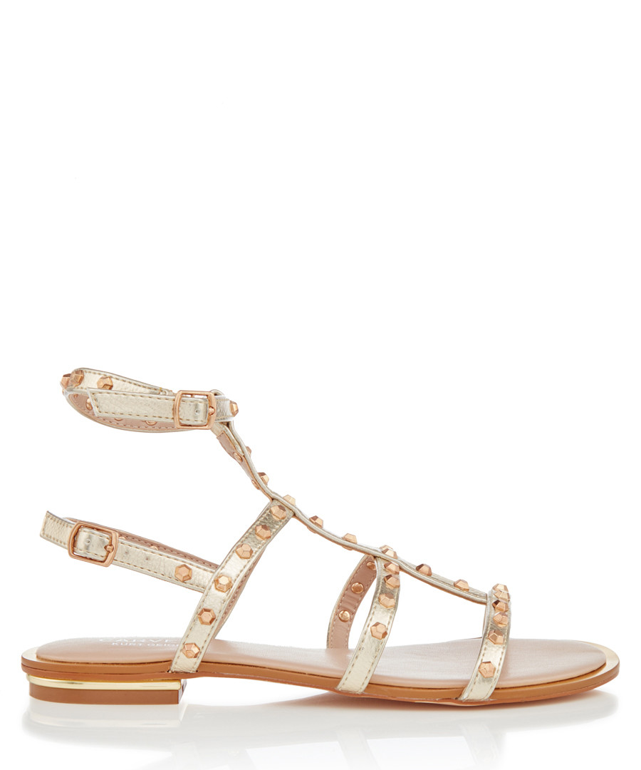 Banker gold-tone gladiator sandals Sale - CARVELA