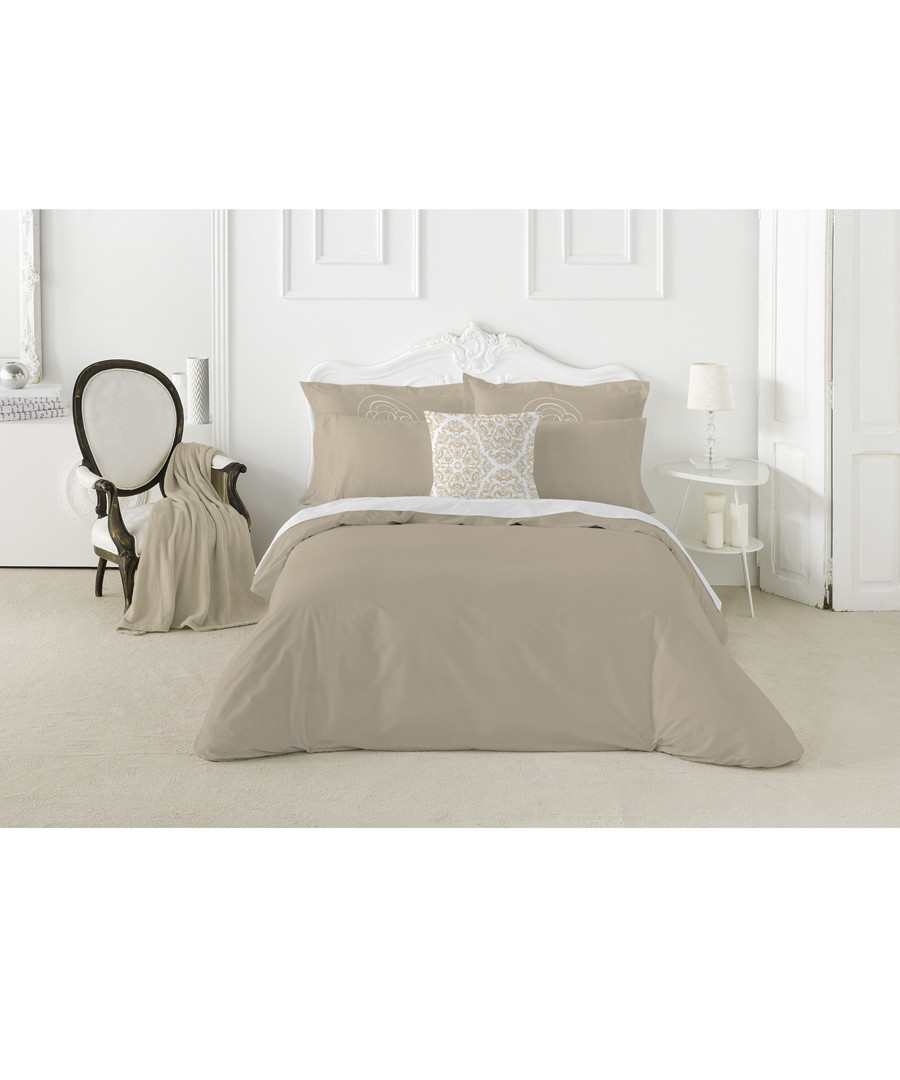 Nordicos taupe cotton single duvet set Sale - pure elegance
