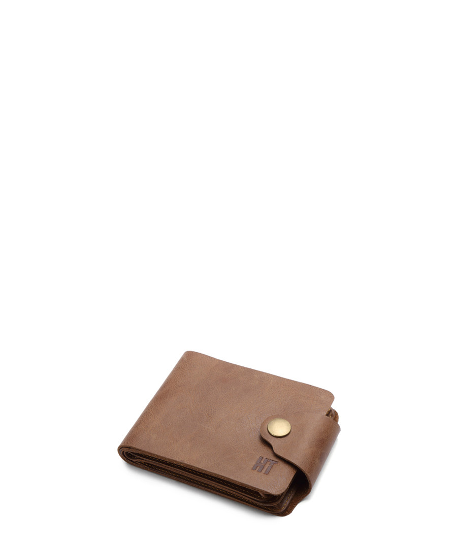 Tan leather stud flap wallet Sale - hautton