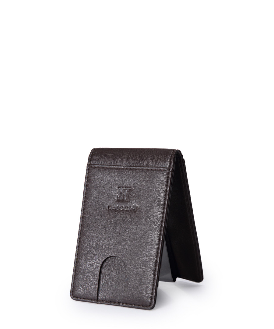 Brown leather bi-fold wallet Sale - hautton