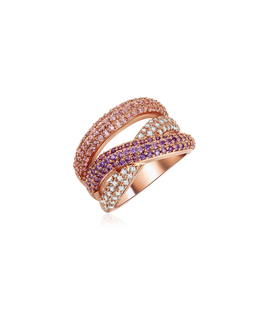 Rose gold-plated multi-colour wrap ring Sale - tassioni
