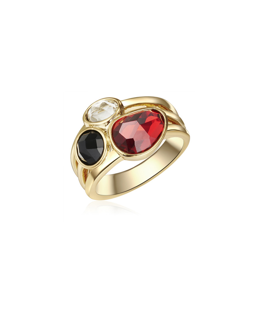 Yellow gold-plated tri-colour ring Sale - tassioni