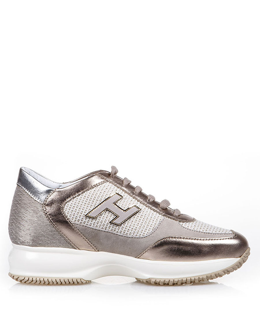 Women's beige suede multi-tone sneakers Sale - hogan
