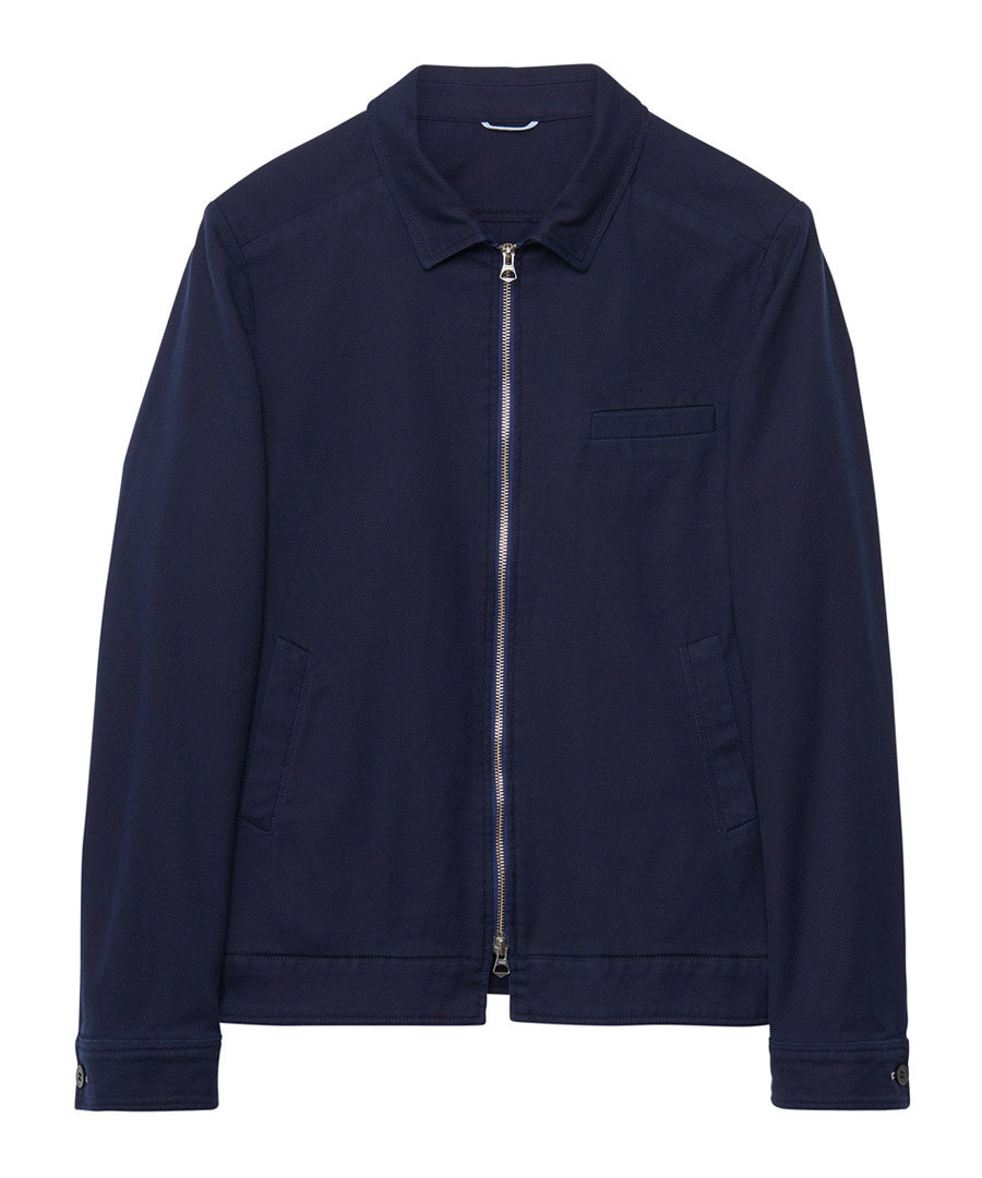 Evening blue cotton zip up jacket Sale - gant