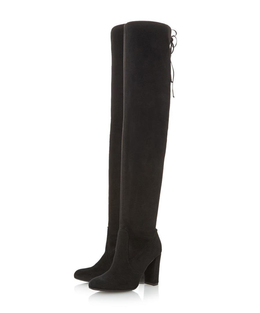 Sybil black suede over-the-knee boots Sale - Dune
