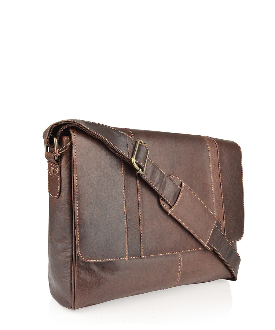 Brown leather messenger bag Sale - woodland leathers