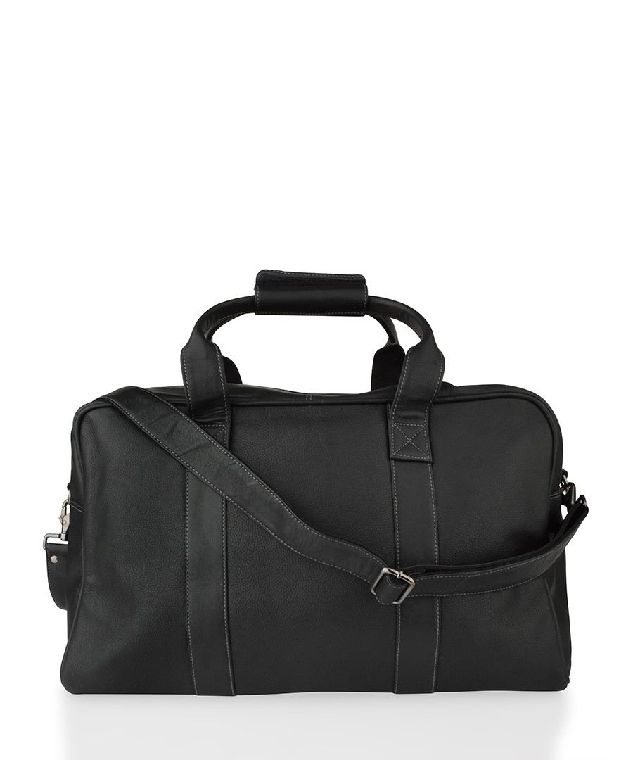 Black leather holdall Sale - woodland leathers
