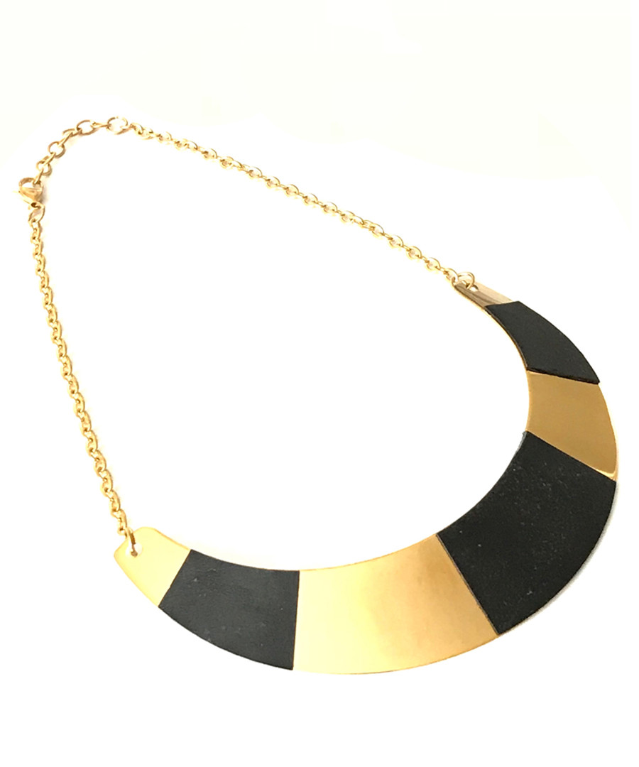 18ct gold-plated & black necklace Sale - chloe collection by liv oliver