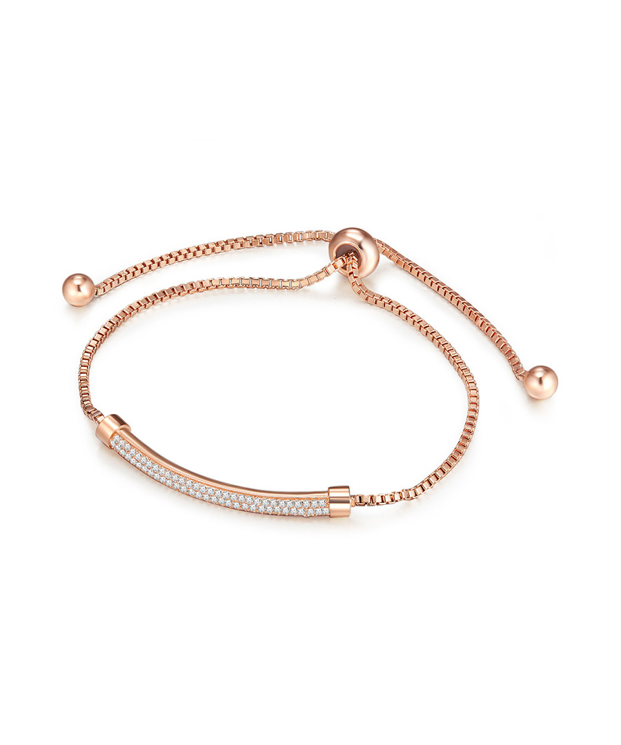 Rose gold-tone embellished bar bracelet Sale - runway