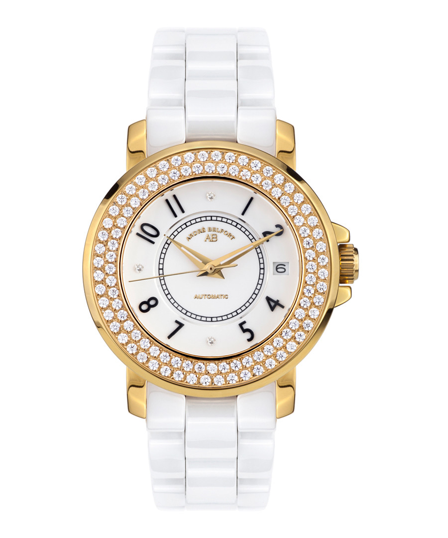 Aphrodite white ceramic & diamond watch Sale - andre belfort