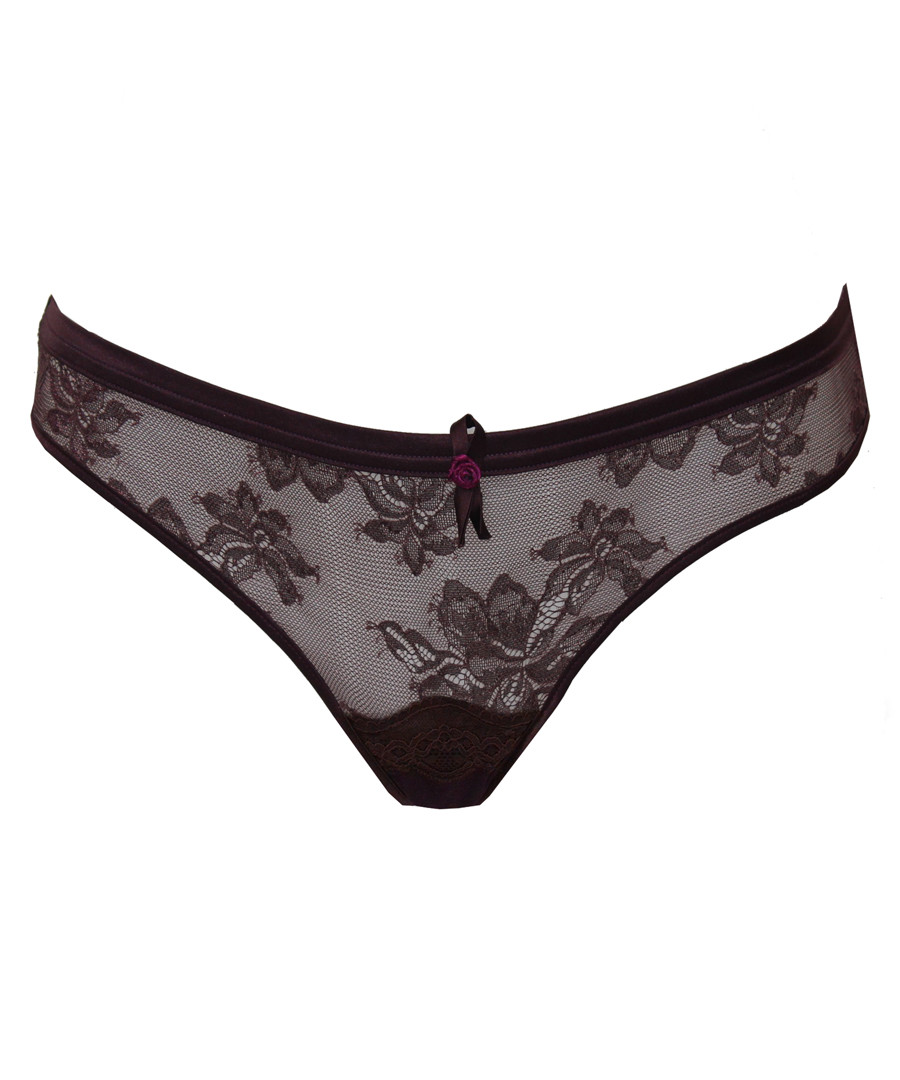 Plum silk blend thong Sale - tallulah love