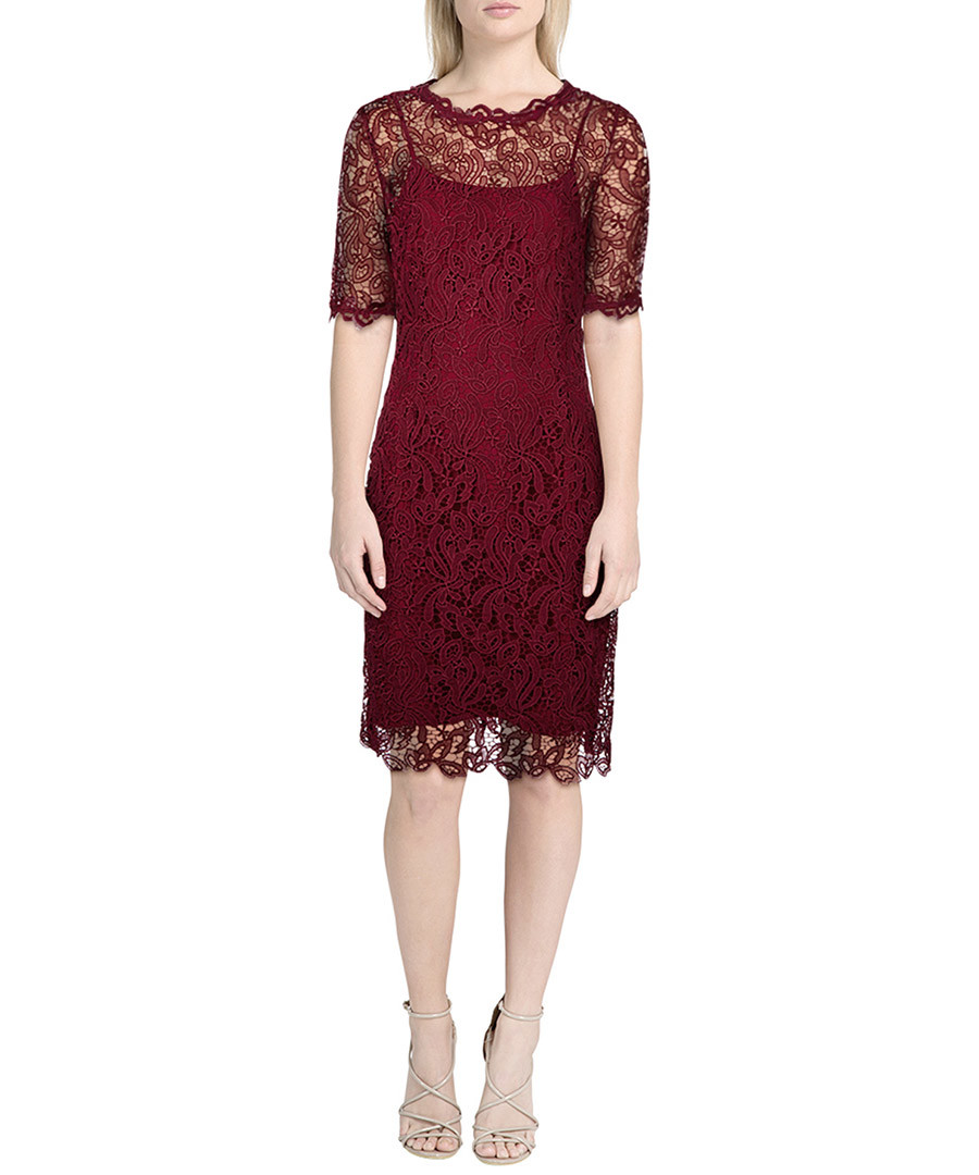 Sasha ruby lace overlay midi dress Sale - L.K. Bennett